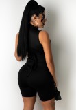 Summer Sexy Black Hollow Out Sleeveless Bodycon Rompers