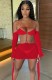 Summer Red Sexy O-Rings Halter Mini Club Dress