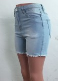 Summer Stylish Lace-Up Tassels Blue Denim Shorts