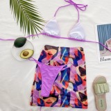 Summer Purple 3 Piece Cover-Up Swimwear Set