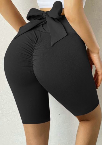 Pantaloncini da yoga legati da scrunch sexy neri estivi