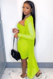 Summer Sexy Green Tube Dress with Matching Overalls