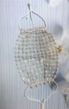 Summer Beaded Fishnet Party Beige Face Cover