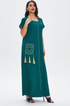 Sommer Dubai Arabischer Naher Osten Muslimischer Kaftan Islamisches Abaya Langes Kleid
