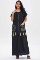 Sommer Dubai Arabischer Naher Osten Muslimischer Kaftan Islamisches Abaya Langes Kleid