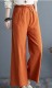 Summer Casual Solid Drawstrings Wide Trousers