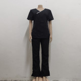 Summer Black Shirt and Pants 2pc Nurse Costume