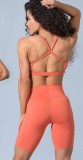 Summer Sports Orange Yoga Bra and Shorts 2PC Set