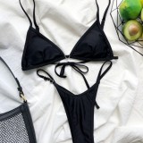 Two-Piece Black Sexy Hearts Micro Swimwear