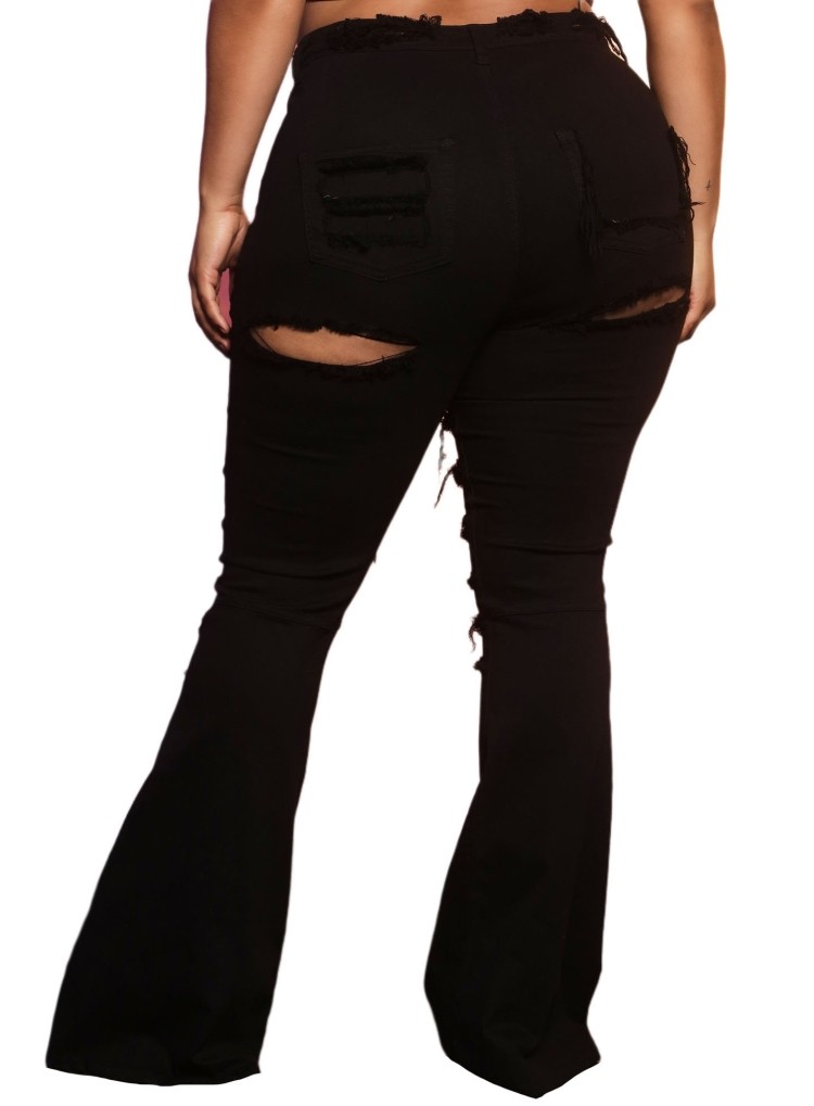 black flare jeans high waisted