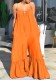 Summer Plus Size Casual Orange Strap Bell Jumpsuits