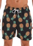 Summer Man Print Drawstrings Beach Shorts