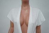 Summer White Sexy Plunging Dress Cover-Up