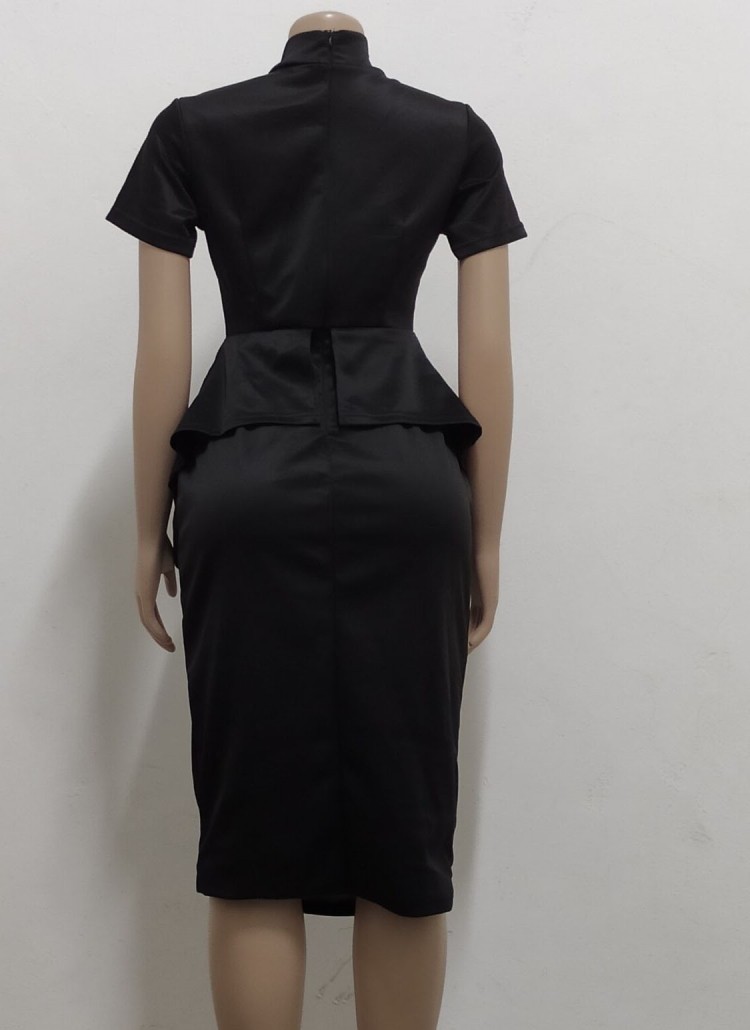 peplum office gown