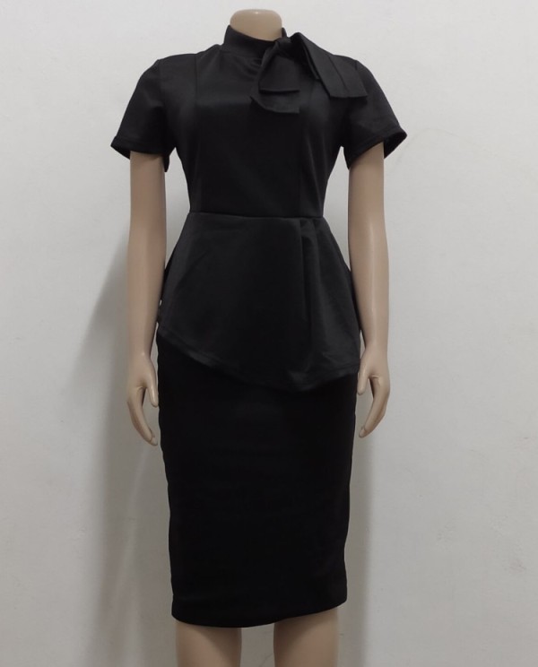 peplum office gown