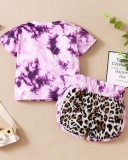 Baby Girl Summer Tie Dye Print 2 Piece Shorts Set