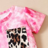 Baby Girl Summer Tie Dye Print 2 Piece Shorts Set