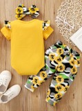 Baby Girl Summer 3 Piece Floral Pants Set