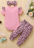 Baby Girl Summer 3 Piece Leopard Pants Set