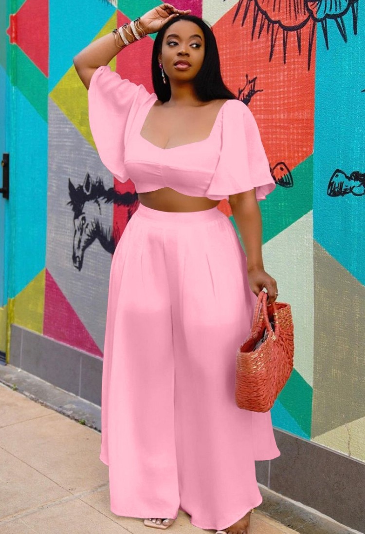 matching crop top and pants set