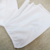 Summer Plus Size White Crop Top and Wide Pants 2 Piece Matching Set