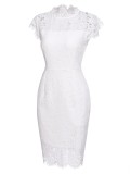 Summer White Lace Elegant Midi Dress