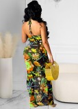 Summer Sexy Floral Cut Out Halter Long Party Dress