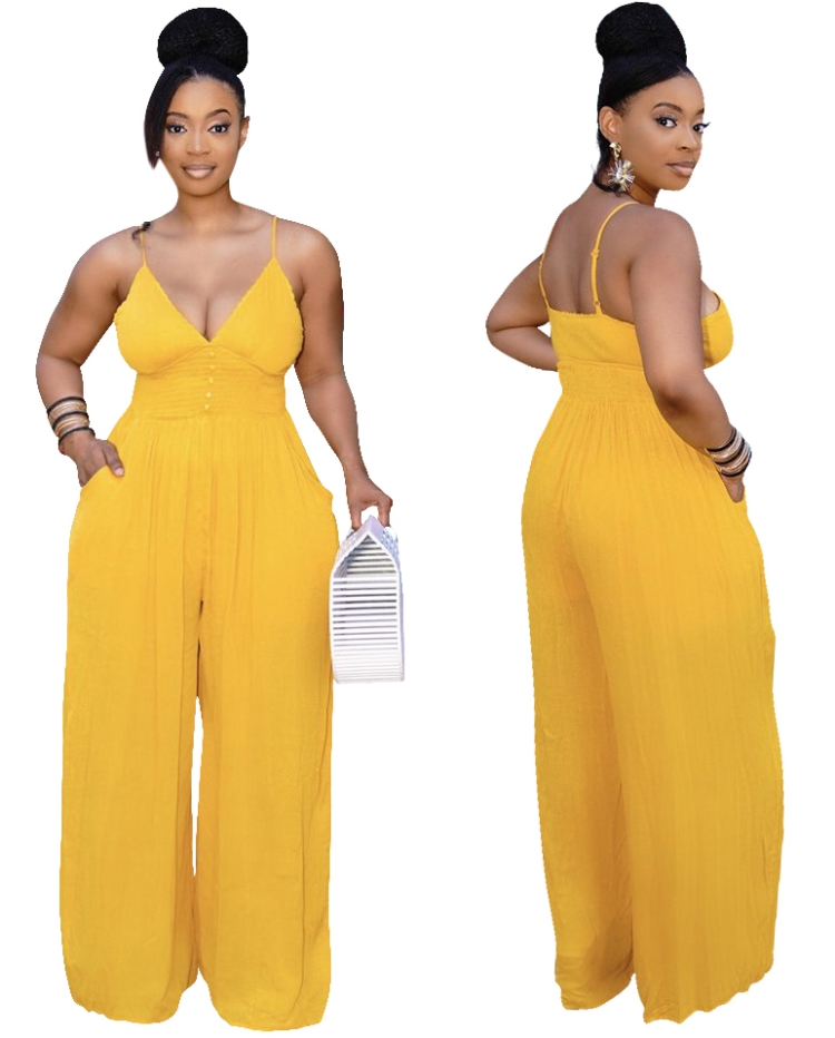 yellow formal jumpsuit