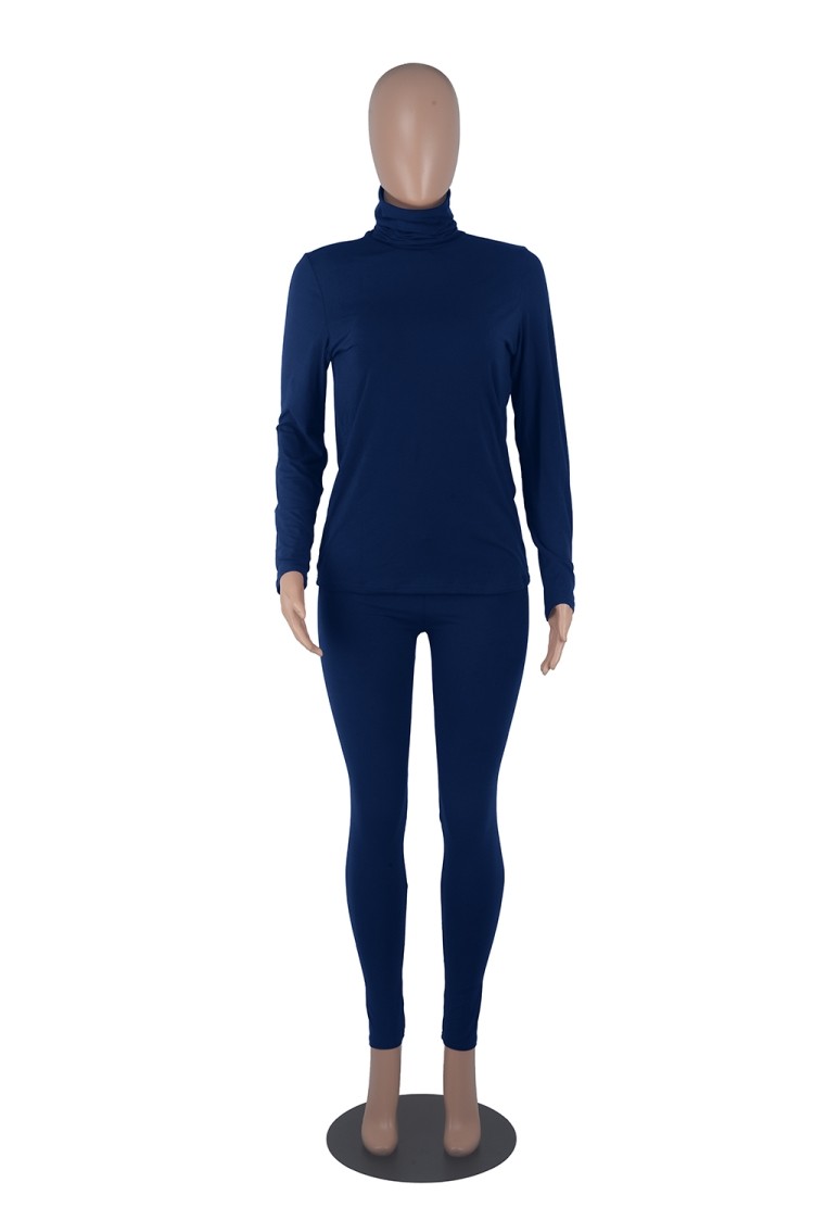 dark blue turtleneck outfit