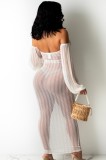 Summer White See Through Dress Sexy Cover-Ups