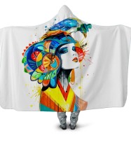 Character Print Oversized Hoodie Blanket