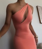 Summer Party Pink One Shoulder Mini Dress