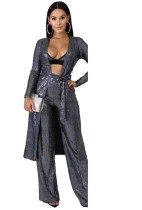 Autumn Sequin Purple Bra and Pants with Matching Overalls 3PC Set
