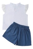 Kids Girl Summer Two Piece Shirt and Shorts Set