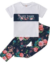 Kinder-Mädchen-Sommer-Set aus zweiteiligem Hemd und Hose mit Print