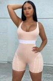 Summer Sports Pink Sleeveless Bodycon Rompers