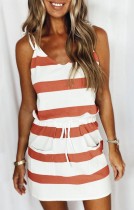 Sommer Casual Wide Stripes Strap Mini Sommerkleid