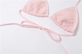 Summer Party Pink Sexy Bra and Cut Out Mini Skirt Set