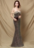 Summer Formal Black Sequins Sweetheart Mermaid Evening Dress