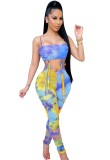 Summer Party Sexy Cut Out Tie Dye Strap Bodycon Jumpsuit