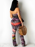 Summer Party Sexy Leopard Strap Bodycon Jumpsuit