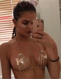 Summer Party Gold Chains Sexy Bra