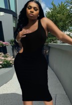 Summer Party Black Sexy Cut Out Tank Dress