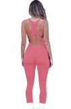 Summer Pink Sexy Sleeveless Basic Jumpsuit