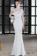 Summer Formal White Beaded One Shoulder Mermaid Evening Dress