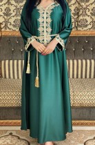 Árabe Dubai Árabe Oriente Medio Turquía Marruecos Ropa islámica Kaftan Abaya Vestido musulmán bordado