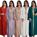 Arab Dubai Arab Middle East Turkey Morocco Islamic Clothing Hooded Kaftan Abaya Embroided Muslim Dress White