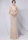 Summer Formal Gold Sequin V-Neck Sleeveless Mermaid Evening Dress