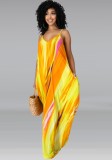 Summer Casual Print Strap Long Maxi Dress