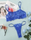 Summer Blue Lace Sexy Bra and Panty Lingerie Set
